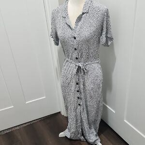 Glassons Black Polka Dot Dress Size 8 Maxi